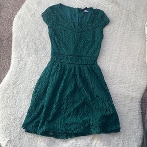 H&M emerald green lace dress